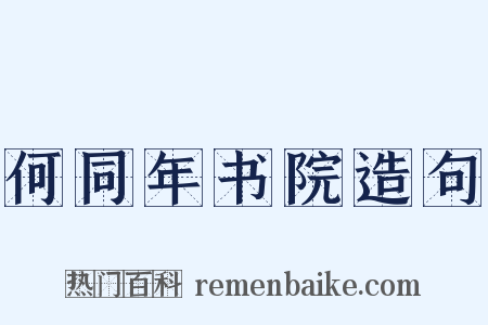 何同年书院造句是什么意思的图片